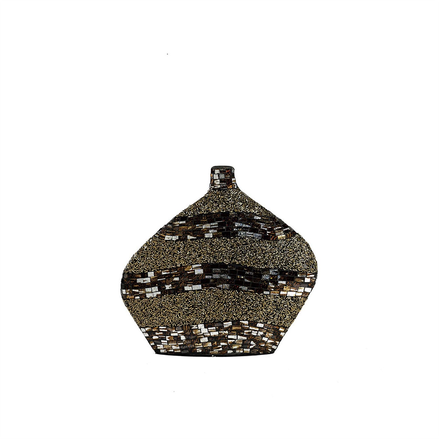 Diyas Home (DH) Ira Mosaic Vase Large Brown/French Gold Mosaic