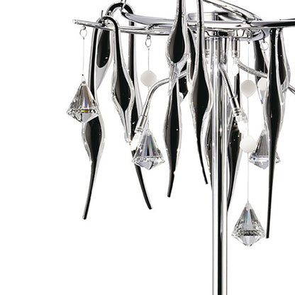 Diyas Cygnet Crystal Table Lamp 6 Light G4 Polished Chrome/Black Glass, NOT LED/CFL Compatible