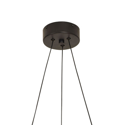 Mantra Electra Small Pendant 7W + 14W LED, 3000K, 1600lm, Black/Black Chrome/White Acrylic, 3yrs Warranty