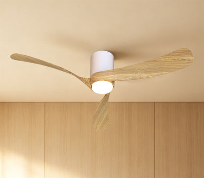 Nemo II M 1.2m 19W LED Dimmable Ceiling Light With Built-In 32W DC Fan, 3000-5000K Remote Control, 3800lm, Wood/White, 5yrs Warranty