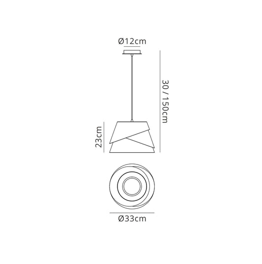 Mantra M5862 Alboran Pendant Small 1x40W (No Inc), Alumimium/ Iron