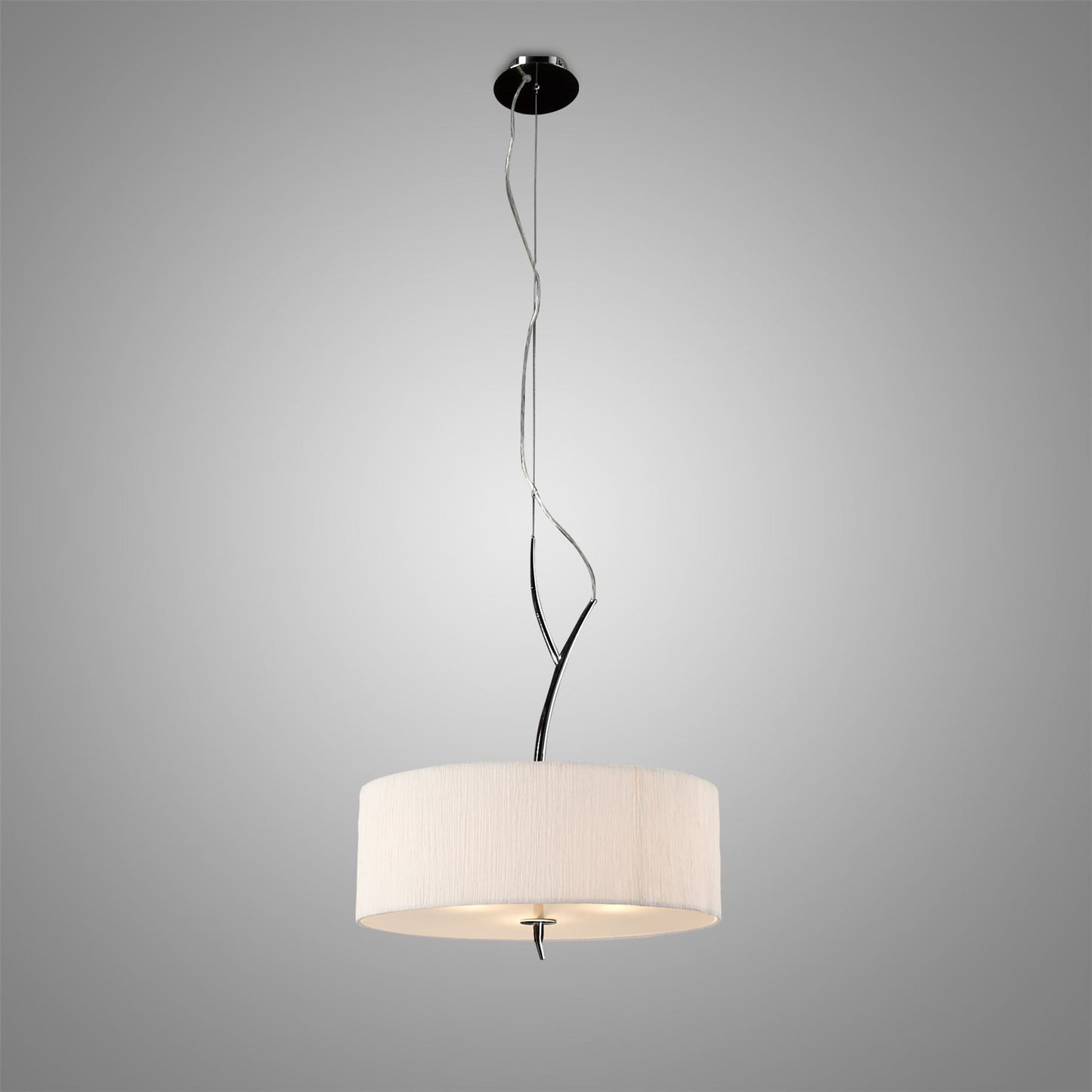 Mantra M1133 Eve Pendant 3 Light E27, Polished Chrome with White Round Shade