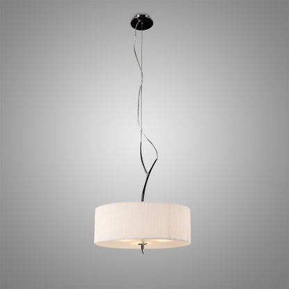 Mantra M1133 Eve Pendant 3 Light E27, Polished Chrome with White Round Shade