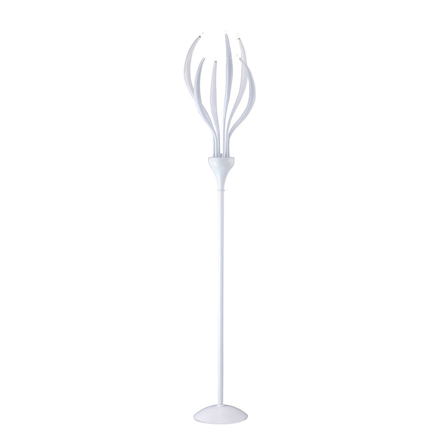 Diyas Llamas Floor Lamp 6 Light G4, Gloss White, NOT LED/CFL Compatible