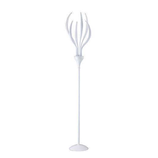 Diyas Llamas Floor Lamp 6 Light G4, Gloss White, NOT LED/CFL Compatible