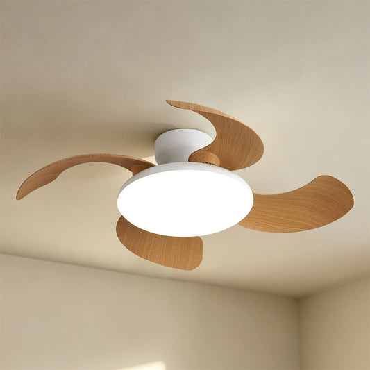 Aloha II 49cm 40W LED Dimmable Ceiling Light With Built-In 25W DC Fan, 3000-5000K Remote Control, 6400lm, Wood/White, 5yrs Warranty