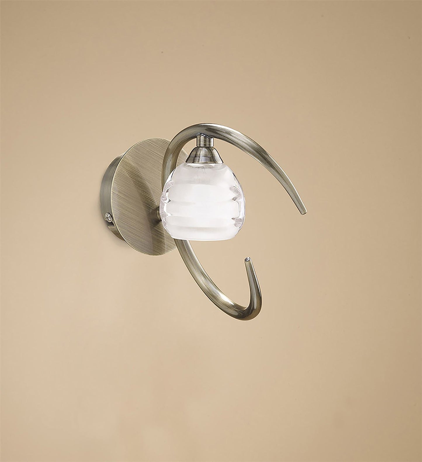 Mantra Loop Wall Light Switched 1 Light G9 ECO, Antique Brass