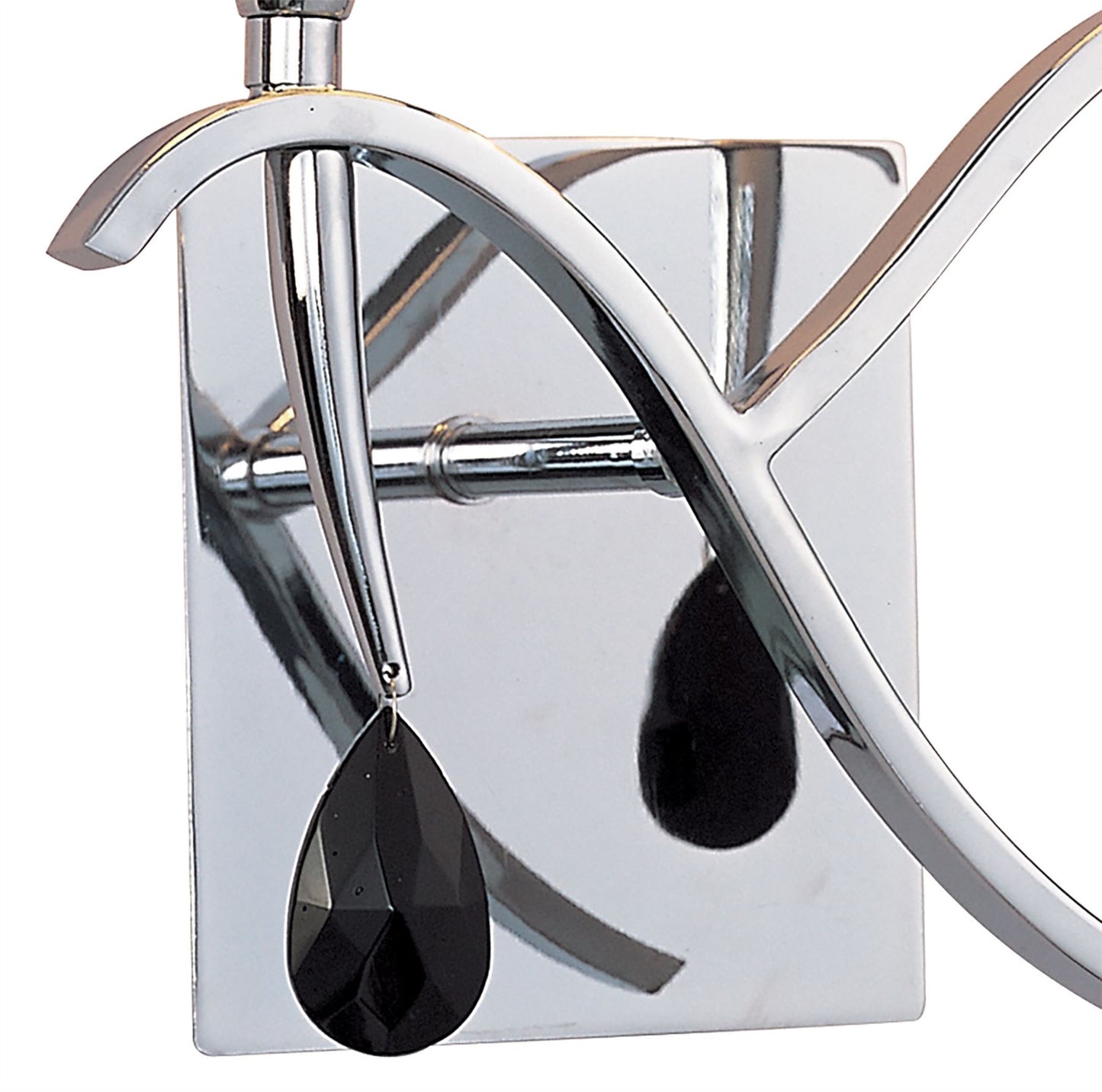 Mantra Siena Wall Light Switched 2 Light E14, Polished Chrome with Black Shades and Black Crystal