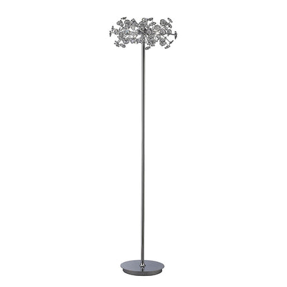 Diyas Savanna Floor Lamp 3 Light G9 Polished Chrome/Crystal, NOT LED/CFL Compatible