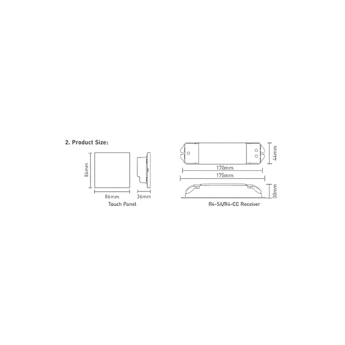 LTECH DMX/RF RF 2.4GHz + DMX 512, Dimming Controller Touch Panel, Single Zone, Use with R4-5A/R4-CC Reciever, 100-240V~50/60Hz, 30m Range, IP44, 5yrs Warranty Controllers