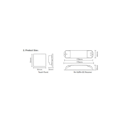 LTECH DMX/RF RF 2.4GHz + DMX 512, Dimming Controller Touch Panel, Single Zone, Use with R4-5A/R4-CC Reciever, 100-240V~50/60Hz, 30m Range, IP44, 5yrs Warranty Controllers