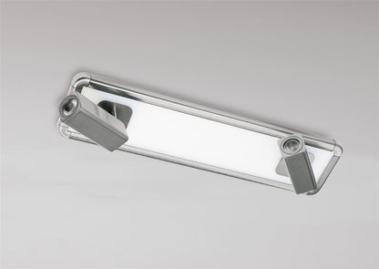 Mantra M5254 Ibiza Ceiling Light, Wall 2 Head with Backlit Light 20W LED Satin Nickel 4000K, 1500lm,, 3yrs Warranty