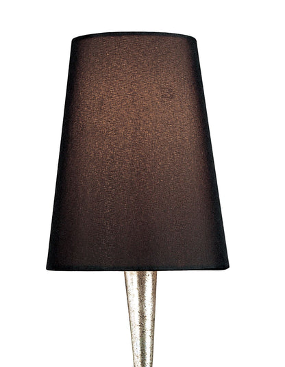 Mantra M0535 Paola Table Lamp 1 Light E14, Silver Painted with Black Shade & Black Glass Droplets