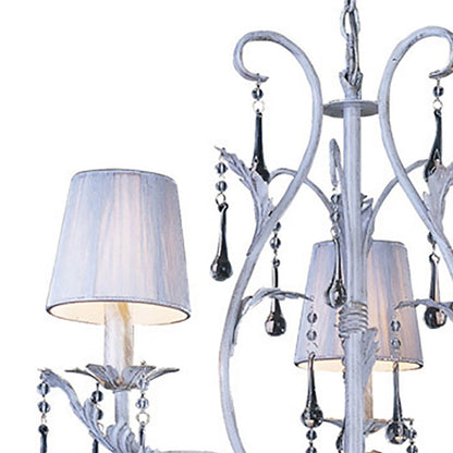 Diyas Flur 50cm  Round 3 Light E14 White French Gold Ceiling Pendant Light Fitting