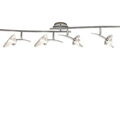 Mantra Flavia Linear Spot Light 6 Light G9 with Adjustable Heads, Polished Chrome