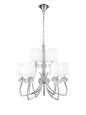 Mantra M4630 Loewe 2 Tier Pendant 6+3 Light E14, Polished Chrome with White Shades