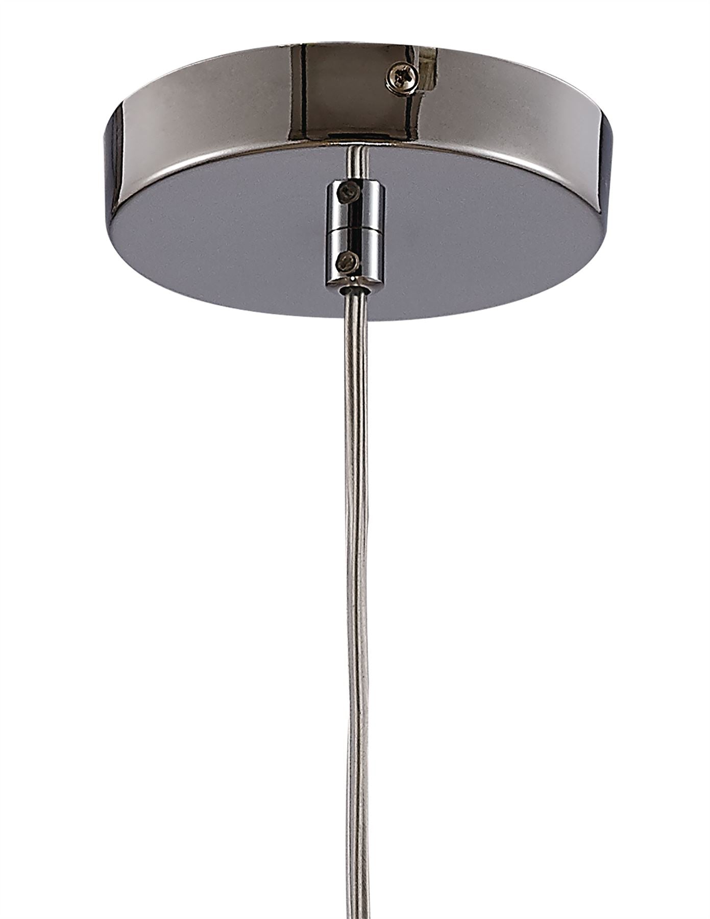 Deco Charon Single Circle Pattern Pendant 1 Light E27 Polished Chrome