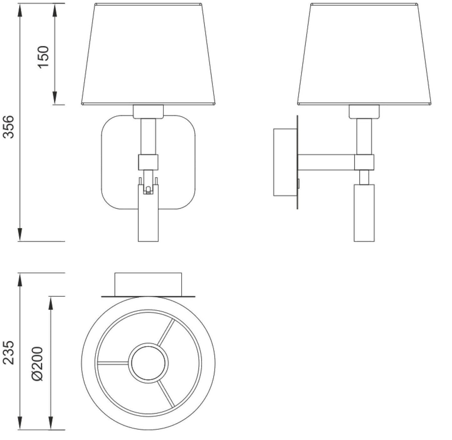 Mantra M5317 Habana Wall Light 1 Light WITHOUT SHADE E27 + Reading Light 3W LED Black/Polished Chrome 4000K, 200lm,, 3yrs Warranty