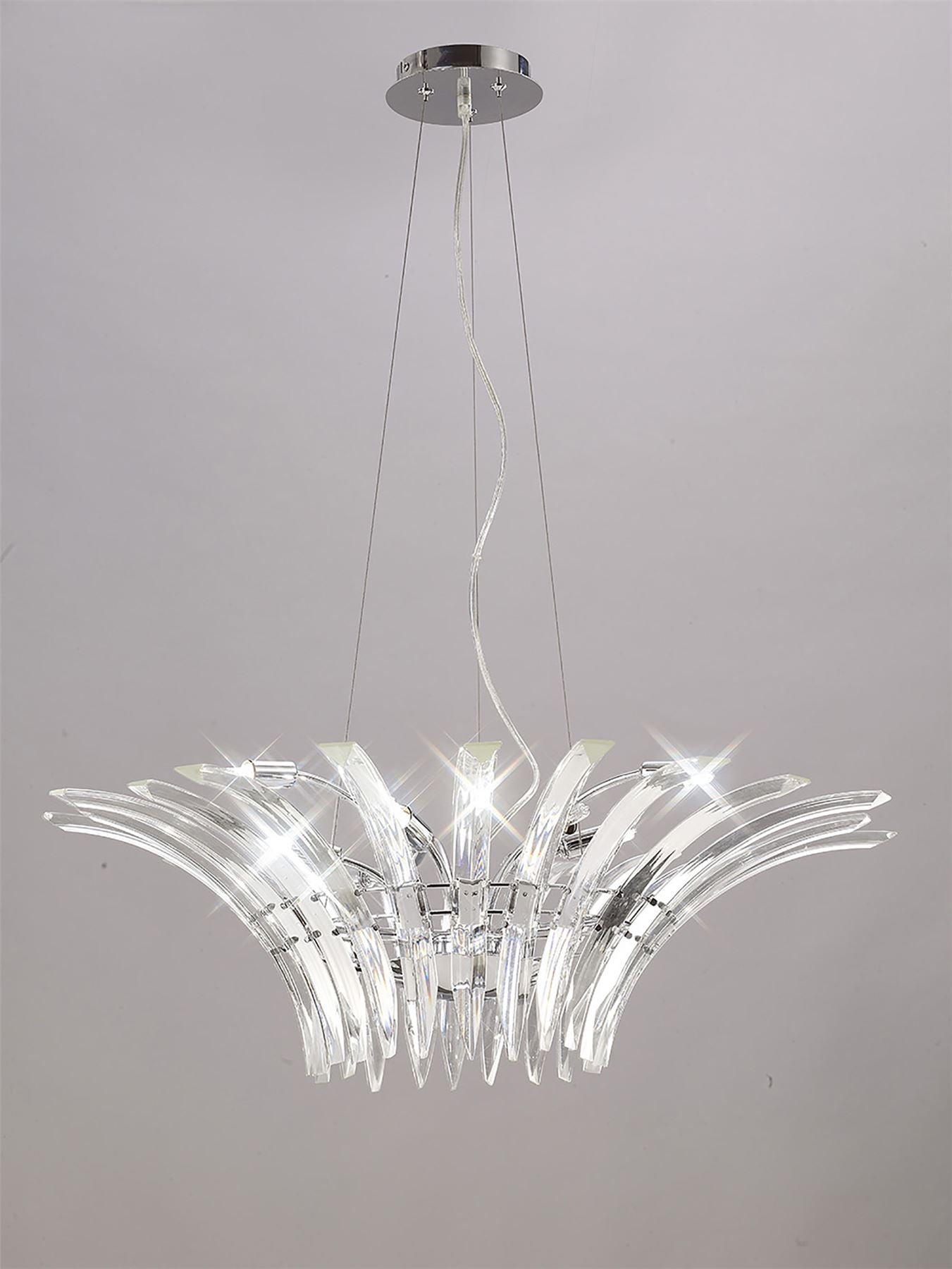 Diyas Sinclair  9 Light G9 Polished Chrome Ceiling Pendant Light Fitting