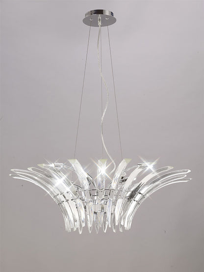 Diyas Sinclair  9 Light G9 Polished Chrome Ceiling Pendant Light Fitting