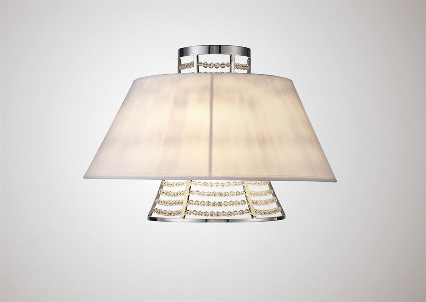 Diyas Davina Wall Light with White Shade 2 Light G9 Polished Chrome/Crystal