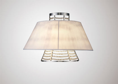 Diyas Davina Wall Light with White Shade 2 Light G9 Polished Chrome/Crystal
