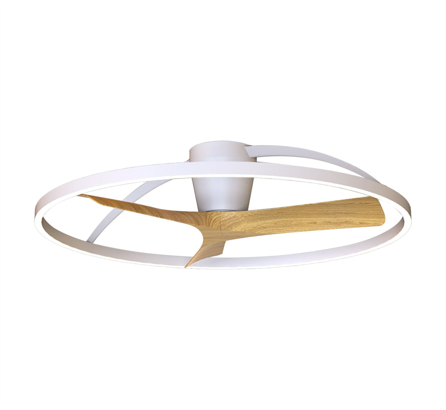 Nepal II 1m 44W LED Dimmable Light With Built-In 32W DC Reversible Fan, White/Wood Finish c/w Remote Control, 7700lm, 5yrs Warranty