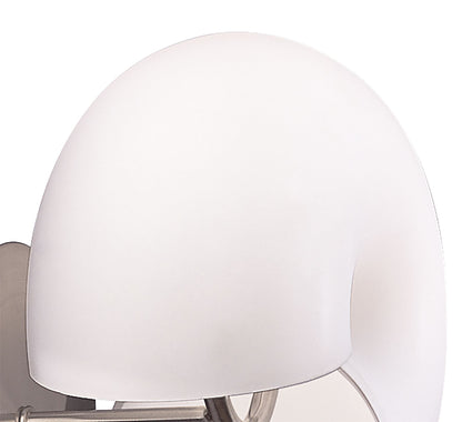 Mantra Fosil Wall Light Switched 2 Light G9, Satin Nickel/Frosted White Glass