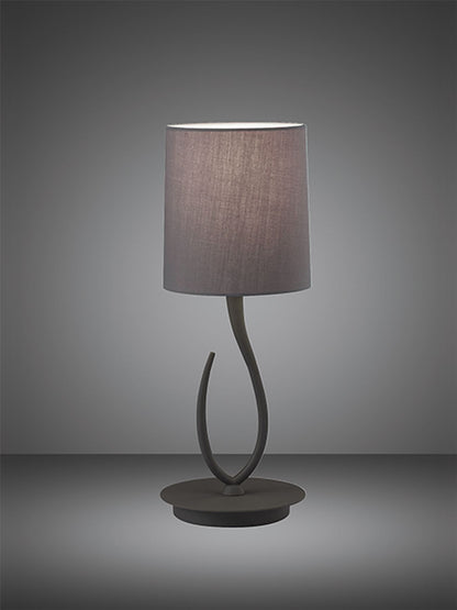 Mantra M3682 Lua Table Lamp 1 Light E27, Small Ash Grey with Ash Grey Shade