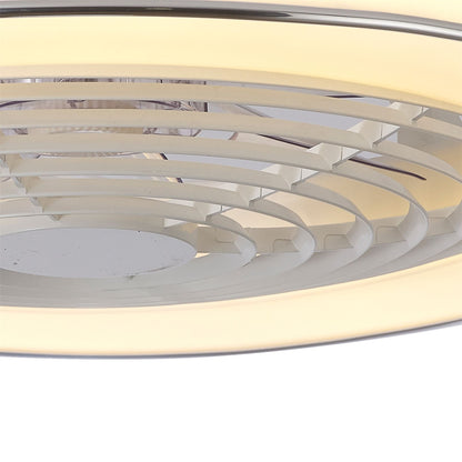 Samoa 60cm 70W LED Dimmable Ceiling Light With Built-In 35W DC Reversible Fan, White Finish c/w Remote Control, 5900lm