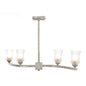 Diyas Toscano 65cm Semi Flush 4 Light G9 White/French Gold/Frosted Glass