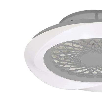 Boreal 62cm 70W LED Dimmable Ceiling Light With Built-In 35W DC Reversible Fan, Silver Finish C/W Remote Control, 4200lm