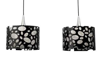 Mantra Lupin Linear Pendant 2 Light E27 Line, Gloss Black/White Acrylic/Polished Chrome, CFL Lamps INCLUDED