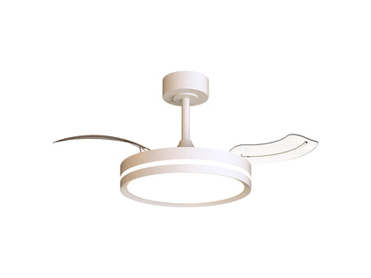 Villena S 42cm 30W LED Dimmable Ceiling Light With Built-In 24W DC Fan, 3000-5000K Remote Control, 4845lm, White, 5yrs Warranty