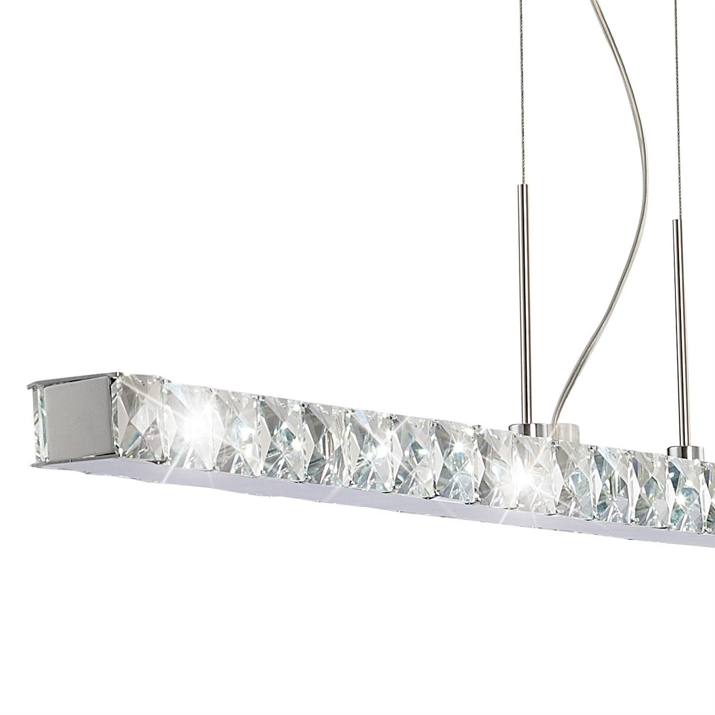Diyas Galaxy  Linear 12W LED 6000K Polished Chrome/Crystal Ceiling Pendant Light Fitting