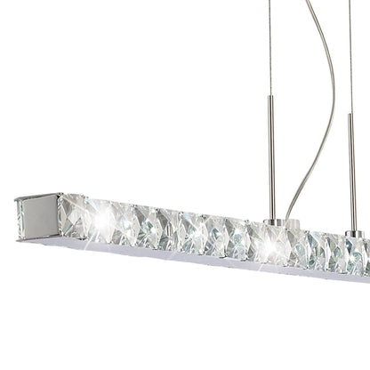 Diyas Galaxy  Linear 12W LED 6000K Polished Chrome/Crystal Ceiling Pendant Light Fitting