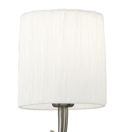 Mantra Lua Wall Light Switched 1 Light E27, Satin Nickel with White Shade