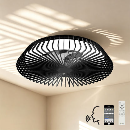 Himalaya 63cm 70W LED Dimmable Light With Built-In 35W DC Reversible Fan, Remote, APP & Alexa/Google Voice Control, 4900lm, Black, 5yrs Warranty