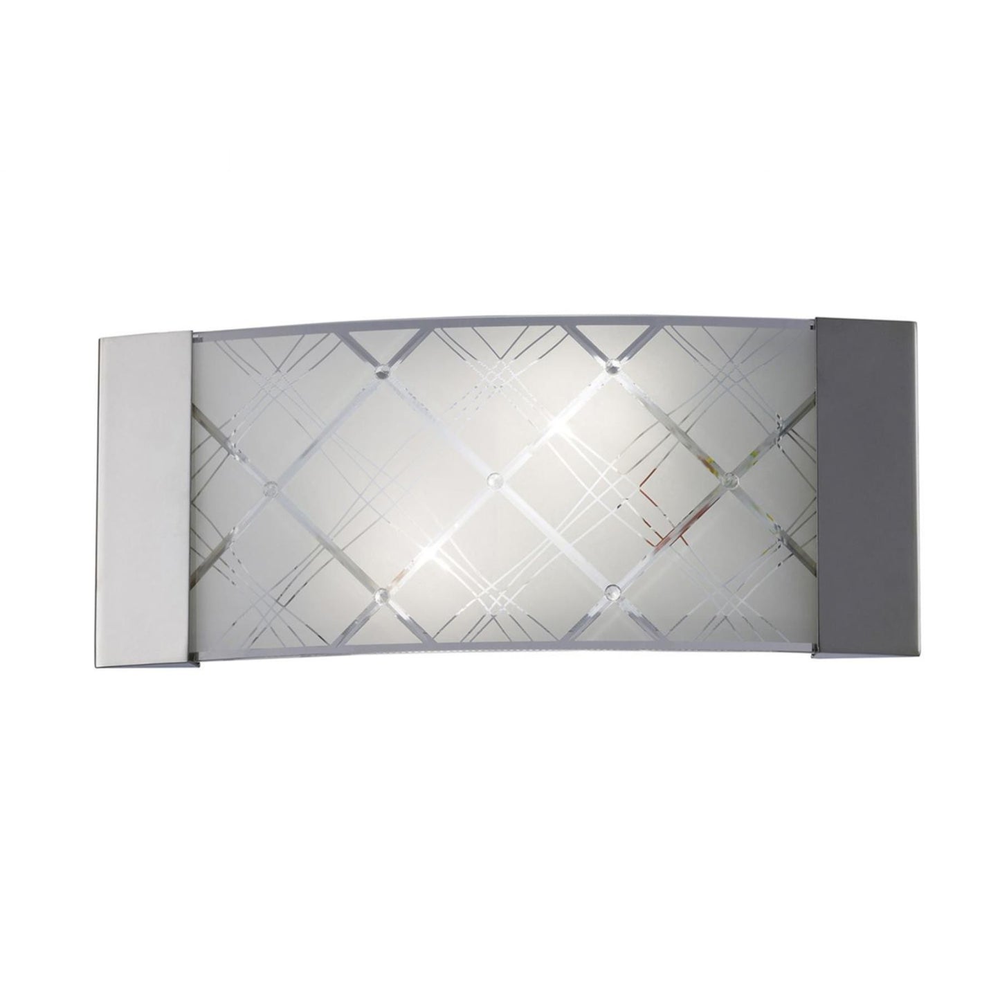 Diyas Aries Wall Light 2 Light E14 Polished Chrome/Glass