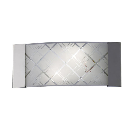 Diyas Aries Wall Light 2 Light E14 Polished Chrome/Glass