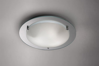 Deco Brooklyn Ceiling Light, 450mm Round, 3 Light E27 Polished Chrome