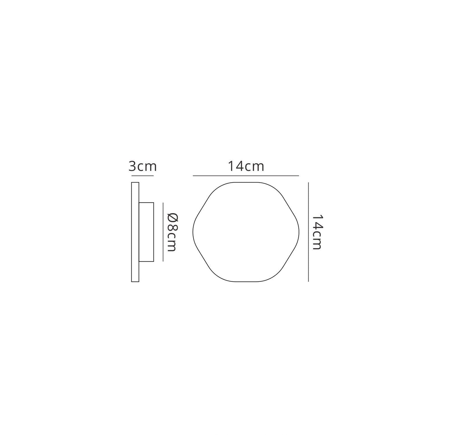 Mantra Fusion MC0115 Bora Bora Wall Light 14.4cm Hexagonal 6W LED 3000K, 540lm, Silver Paint, 3yrs Warranty