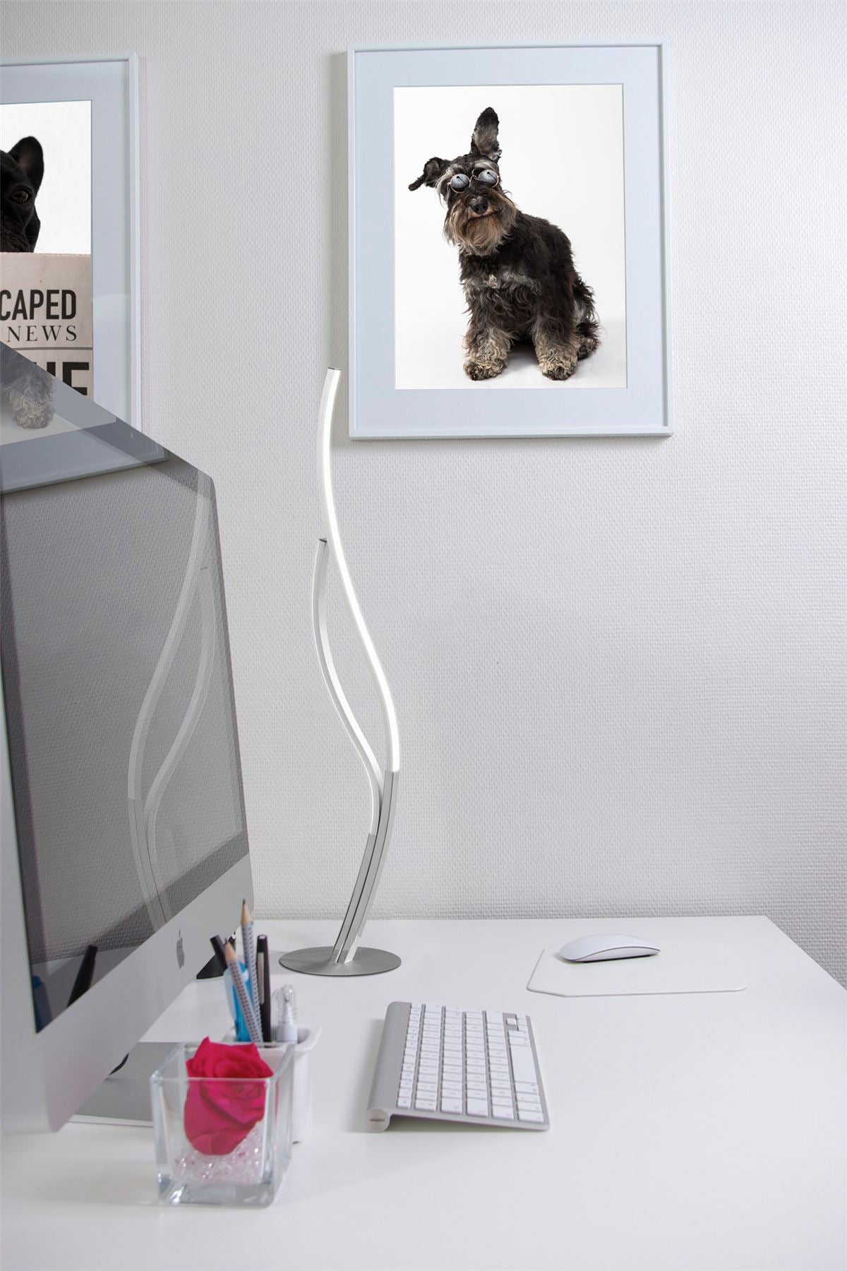 Mantra M6110 Corinto Table Lamp 84cm, 12W LED, 3000k, 960lm, Silver Chrome, Touch Dimmer, 3yrs Warranty