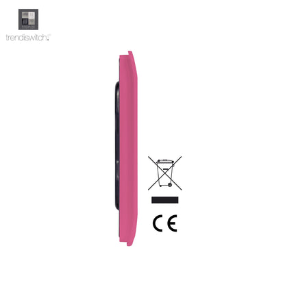 Trendi 2 Gang Artistic Modern Glossy Tactile Double Blanking Plate Pink