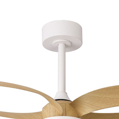 Infinity Fan 92.6cm 24W LED Dimmable Ceiling Light With Built-In 30W DC Reversible Fan, Remote Control 2700-5000K, 1800lm, White/Wood