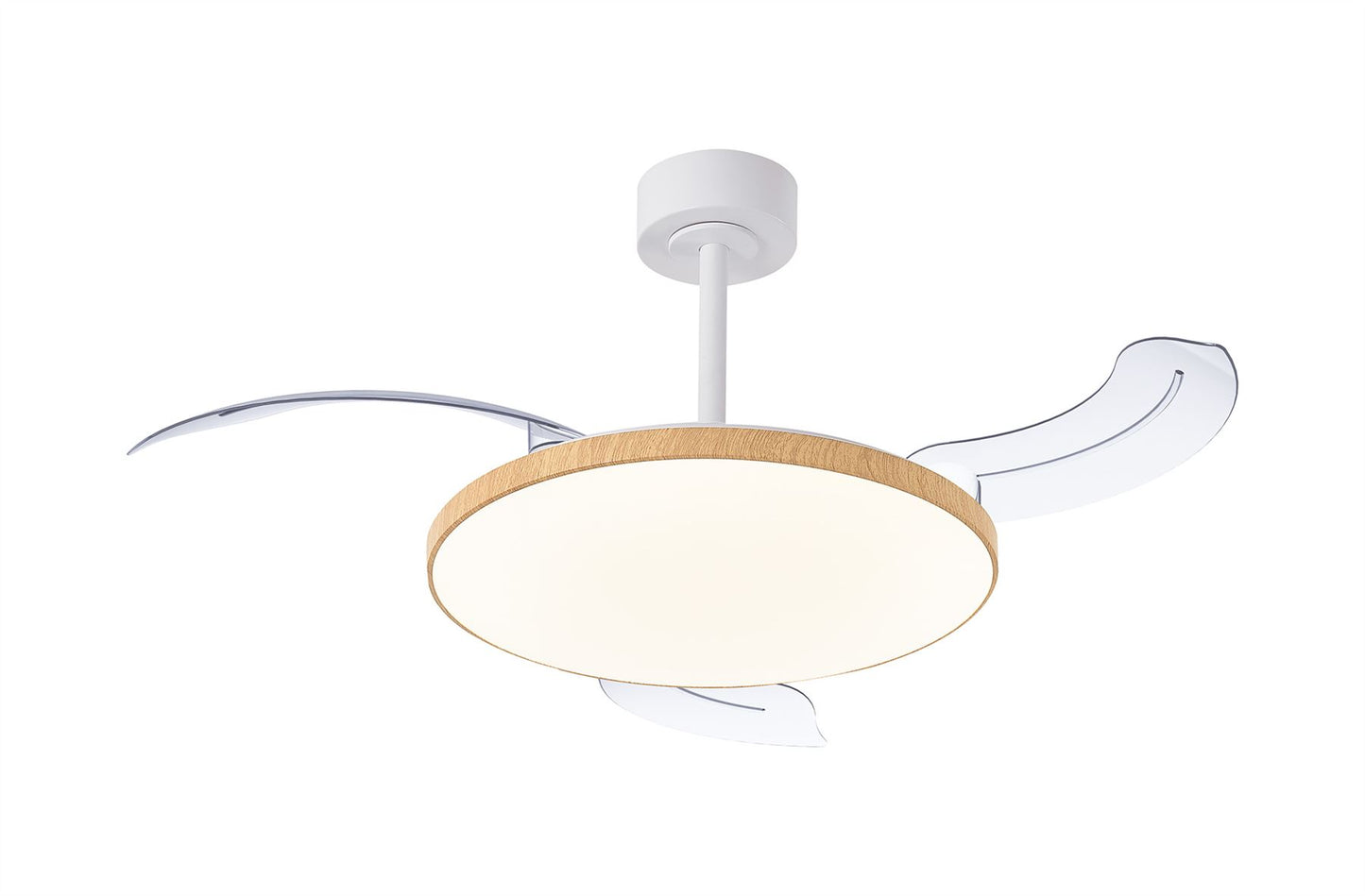 Slim Fan Mini 40cm 45W LED Dimmable Ceiling Light With Built-In 25W DC Fan, 2700-5000K Remote Control, 3150lm, Wood, 5yrs Warranty