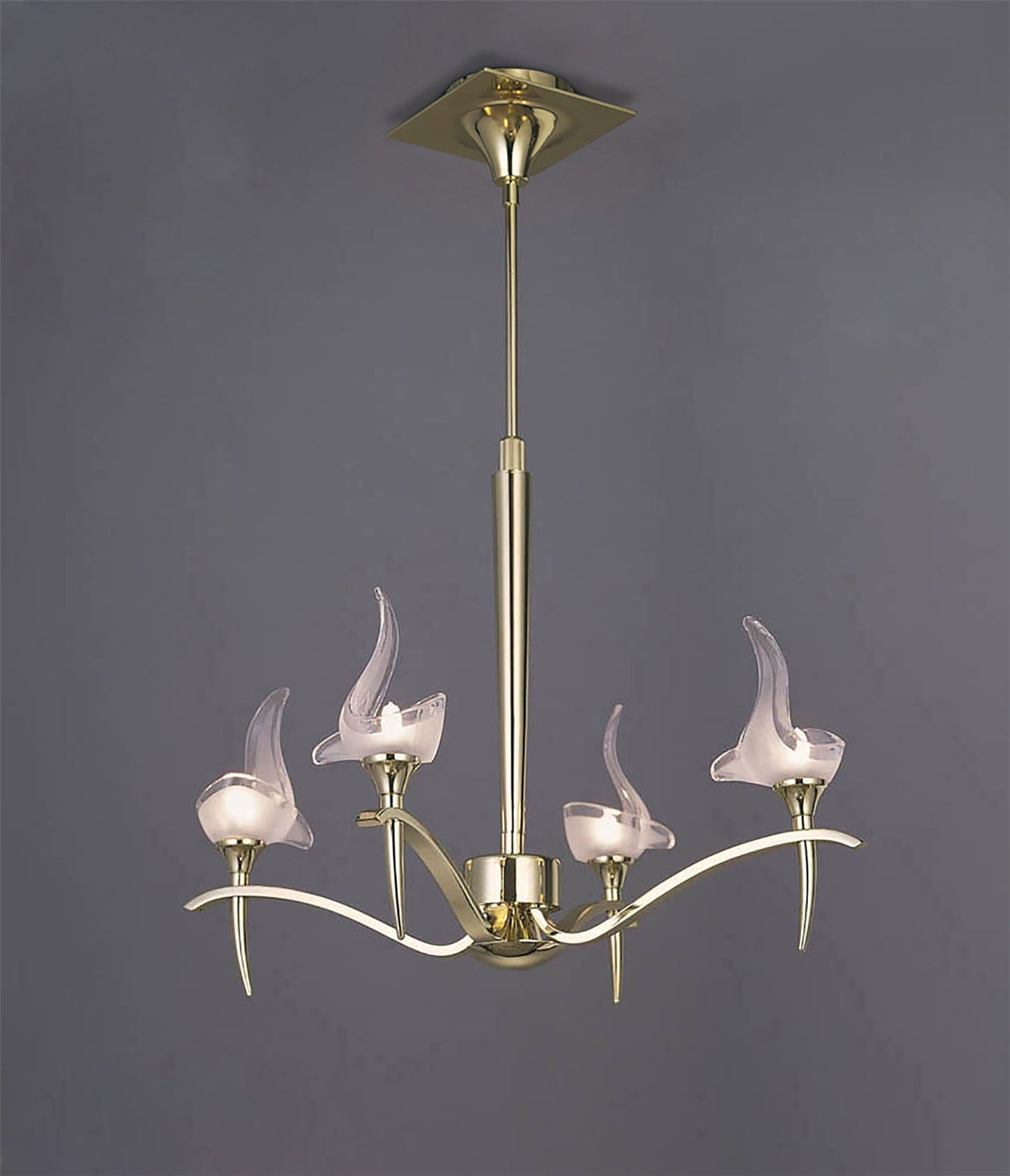 Mantra Viena 53cm Telescopic Pendant Round 4 Light G9, Polished Brass