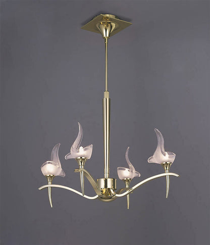 Mantra Viena 53cm Telescopic Pendant Round 4 Light G9, Polished Brass