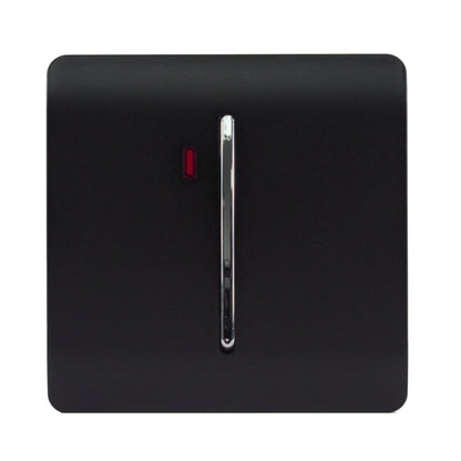 Trendi  20 A Light Switch & Neon Insert Matt Black Soft Touch - ART-WHS1STB