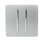 Trendi 2 Gang 2 Way Artistic Modern 10 Amp Rocker Light Switch Silver ART-SS4SI